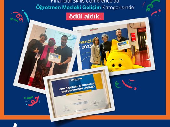 Aflatoun tarafından Hollanda’da verilen ‘’Öğretmen Mesleki Gelişim’’ kategorisinde ödül aldık.